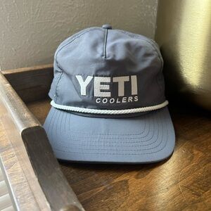 YETI Coolers Adjustable Rope Blue grey men’s SnapBack Charcoal Cap Dry Fit